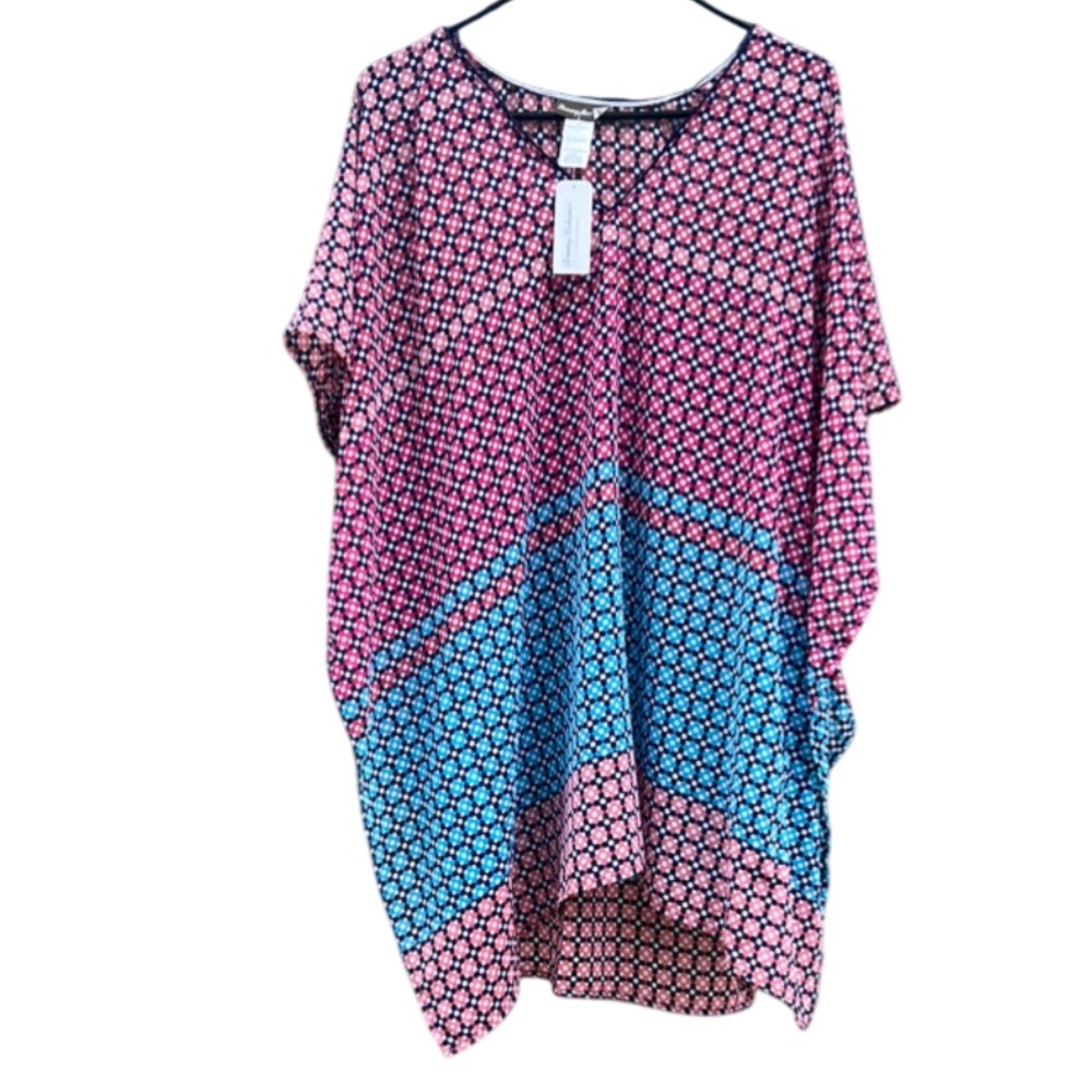 NWT Tommy Bahama Pool Tile V Neck Tunic Swim Coverup Beach Pool Sz Small/Medium